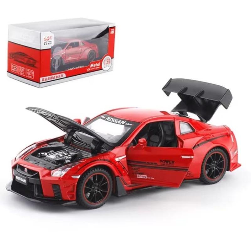 1:32 Nissan GTR R35 Modello di Auto da Corsa Simulazione Scala Macchinina Giocattolo per Bambini Lega di Alta Qualità Die Cast Macchinina Giocattolo Suono e Luce Regalo Auto per Ragazzo