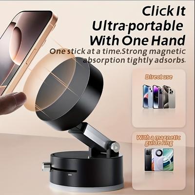 Home and Car Dual-Use Magnetic Lazy Phone Holder with Vacuum Suction Cup, Extendable Folding Portable Multi-Function Stand