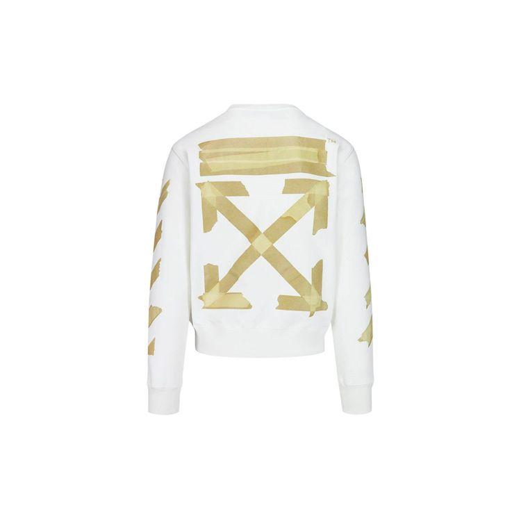 

Off-White Мужские топы Tape Arrows Slim Crewneck белого/бежевого цвета OMBA025R20E300020148 L