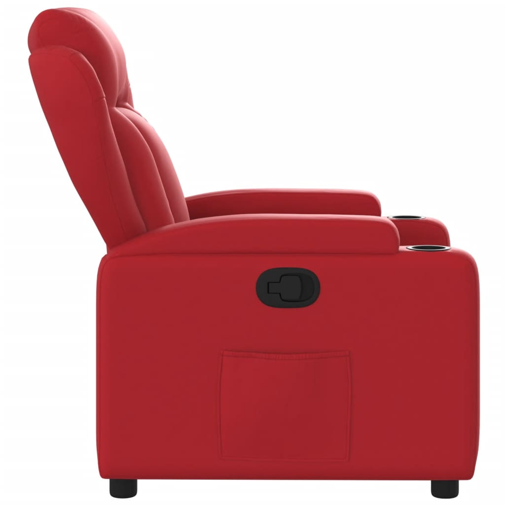 Relaxation Armchair In Red Synthetic Leather