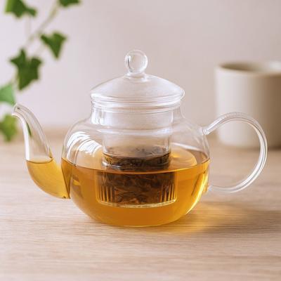 Glass Teapot With Infuser 400ml Round Pearl