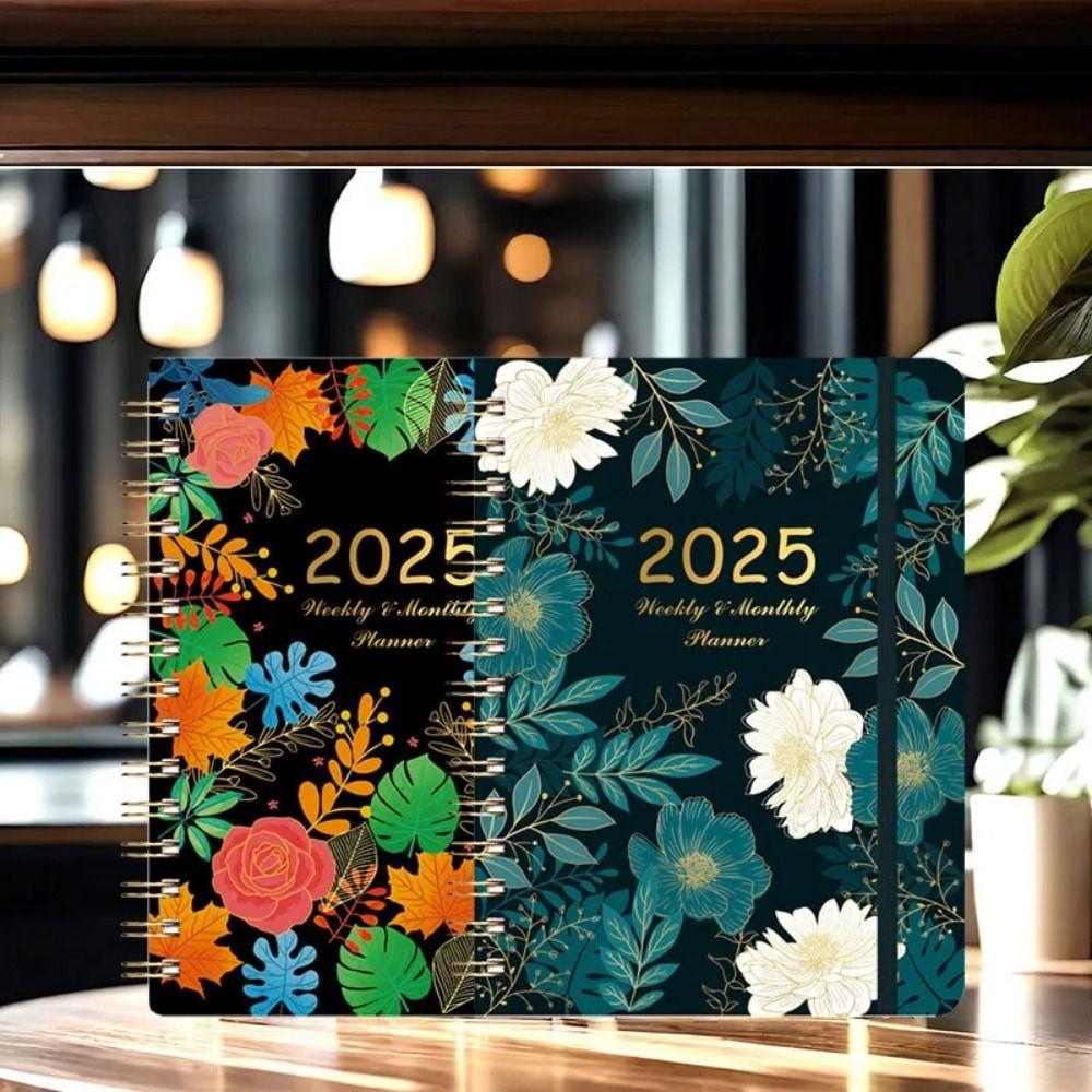 Floral Print Student Class Notebook A5 180° Lay-Flat Notebook 2025 Planner Notebooks  Diary