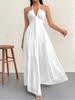 Abito da Sposa e Festa Bohemien Profondo Scollo a V Sulla Spalla con Cintura per Donna