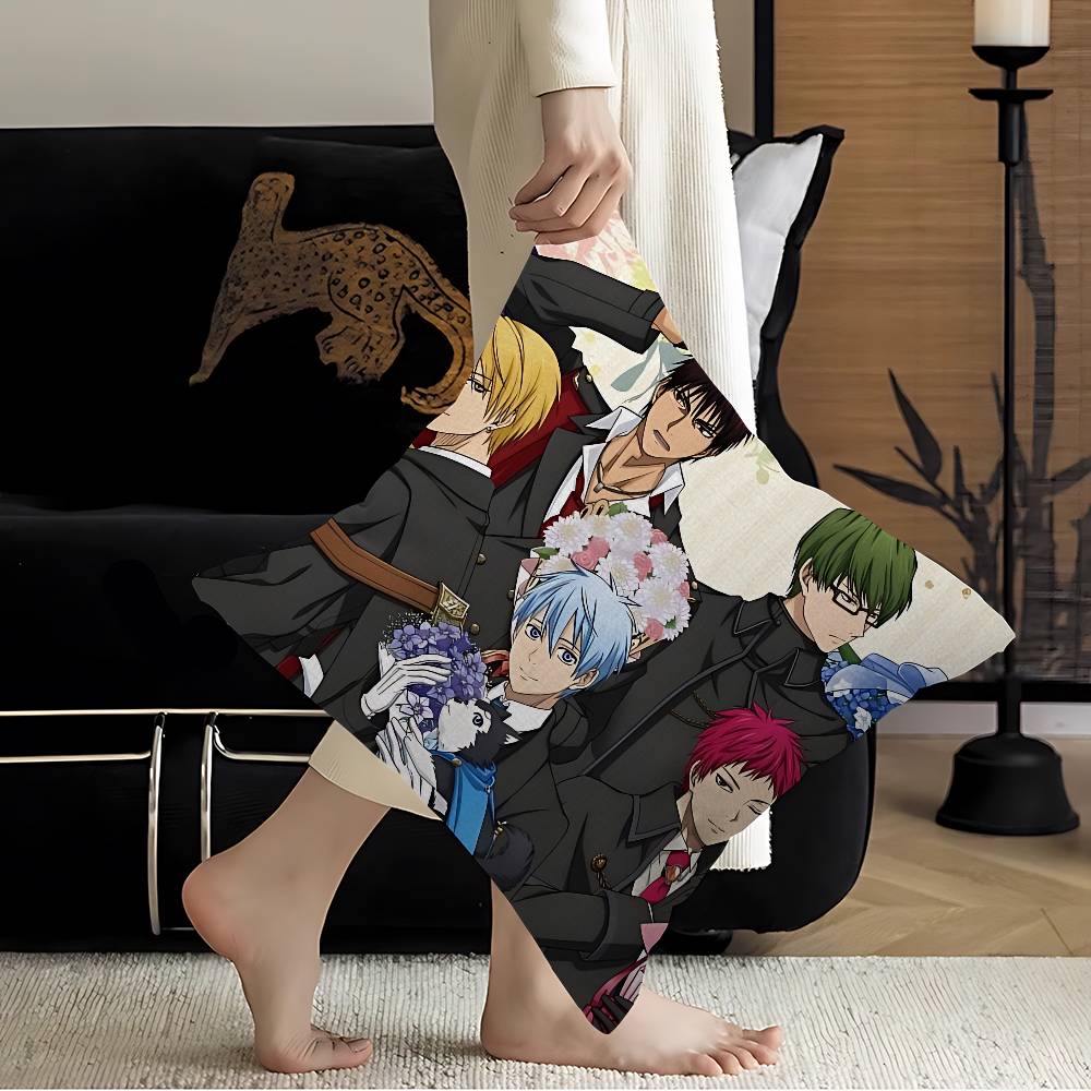 Kuroko Basketball Anime Pillow Covers Cartoon Sofa Decorative Home Doublesided Printing Short Plush Cute Cushion Cover