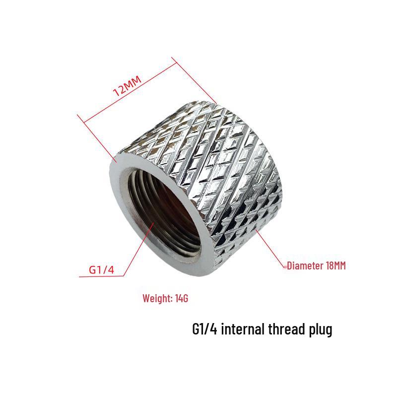 G1/4 Water-Cooled Internal Thread Stop Plug with Nut