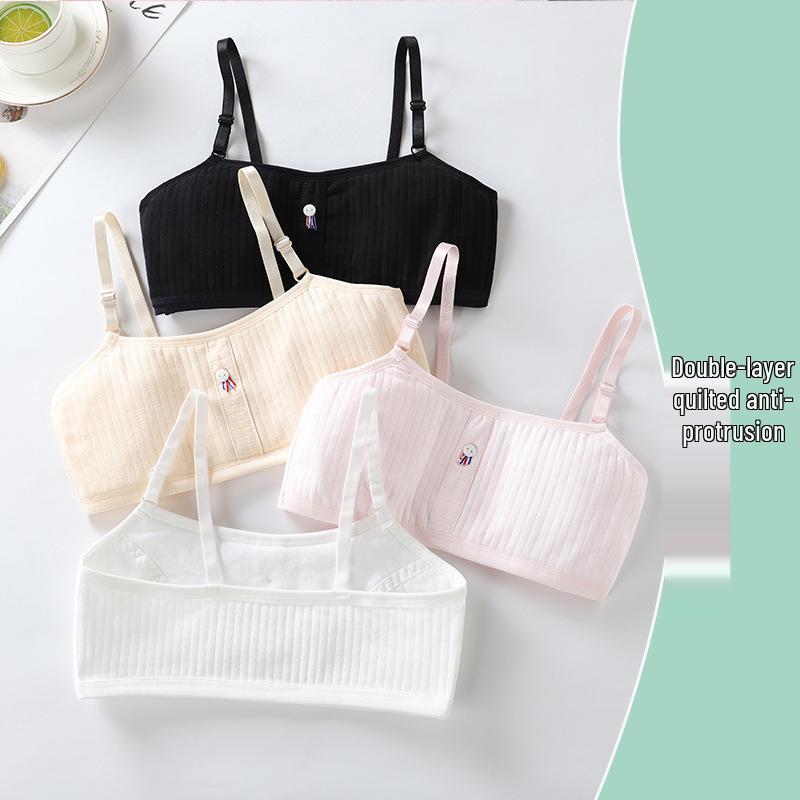 Κοριτσίστικο Βαμβακερό Φανελάκι Σουτιέν, Ηλικίες 8-18, Νεανικός Σχεδιασμός Anti-bump