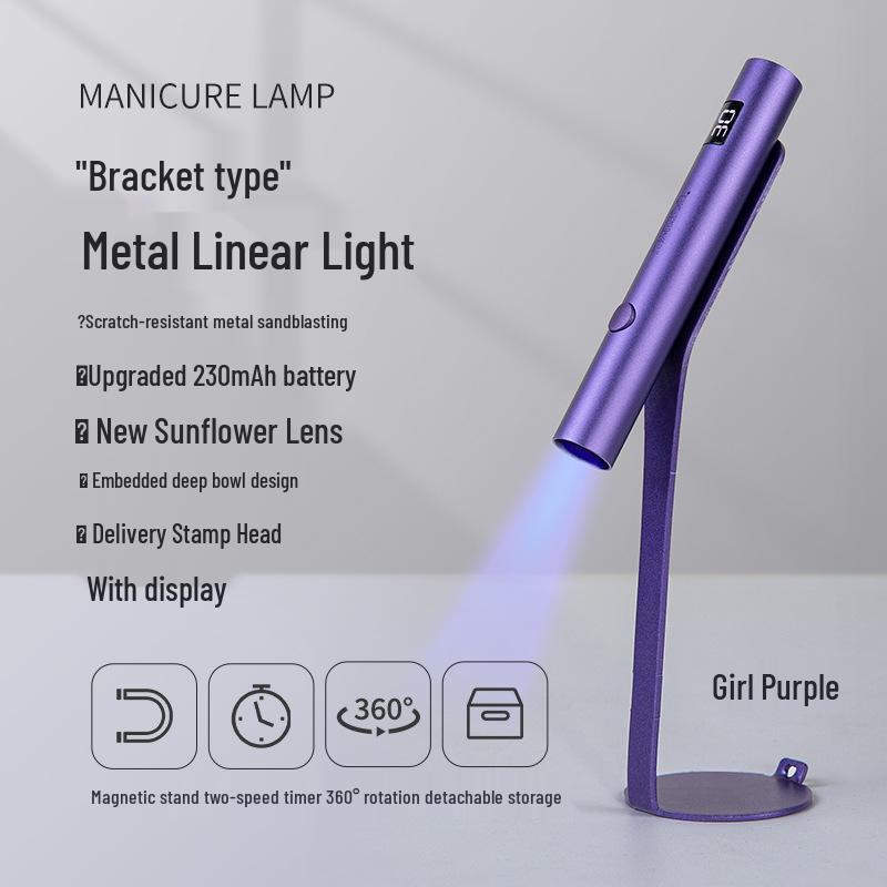 

Перезаряжаемая ручная лампа для сушки ногтей - Металлический стиль прожектора