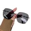 Unisex Slimming Square Metal Frame Anti-UV Sunglasses for Women