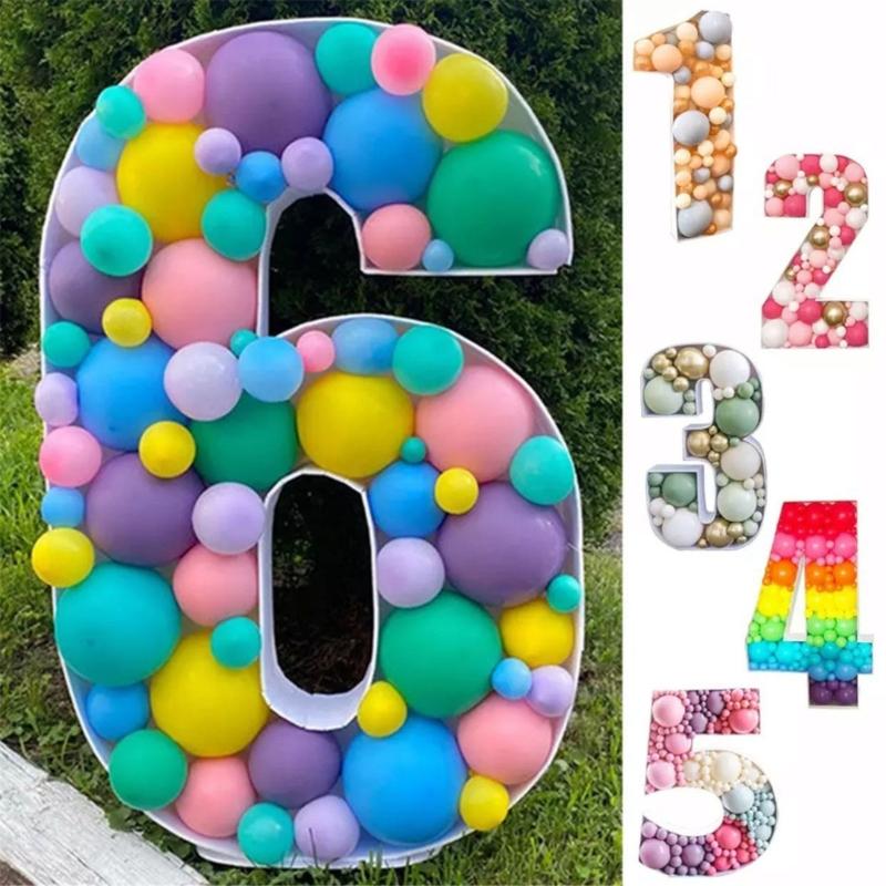 User Friendly Latex 3D Number Balloon Display Stand For Festival Event Baby Showers Photo Backdrops