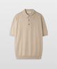 MANNERGRAM Nouvelle Fine Cashmere Cotton Polo Short Sleeve Knit Beige