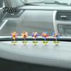 Auto-Armaturenbrett-Dekorationen 5 Stück Bunte Schüttelblumen-Deko, Harz-Regenbogen-Sonnenblumen-Ornament Wackelnde Blumen mit Anti-Rutsch-Pad, Niedlicher Wackelkopf für