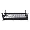 2 Tier Large Dish Rack Pull Out Double Layer Dish Drying Rack with Drain Tray for Kitchen Black