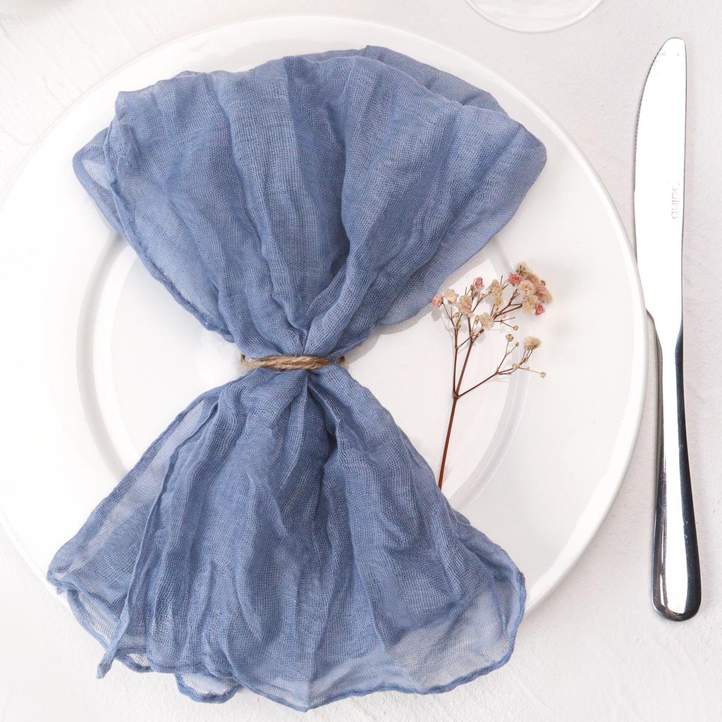 12pcs, Handmade Cheesecloth Napkins - Rustic Table Decor for Parties, Weddings, and Family Dinners