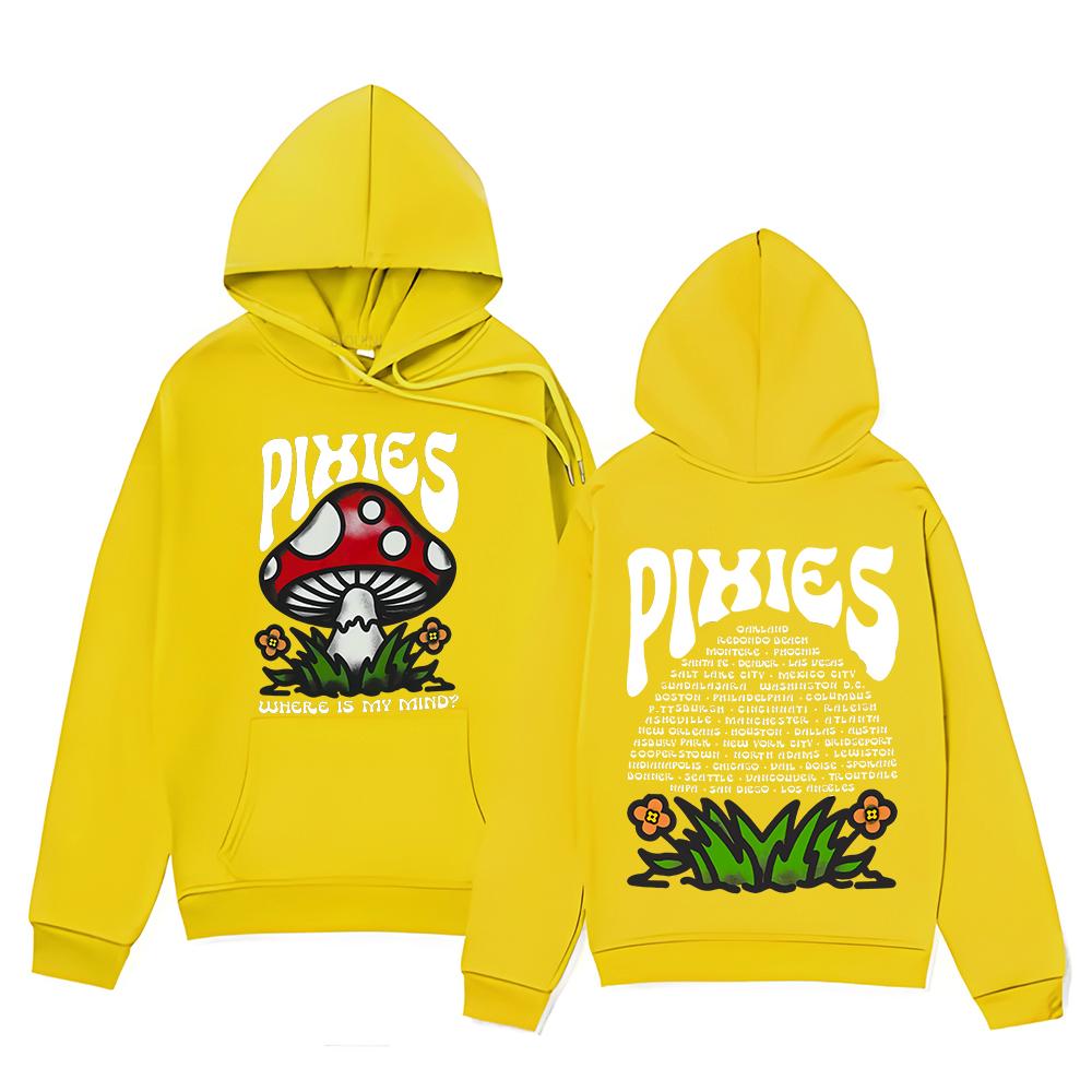 Vintage Hoodie Pixies Mind Shroom Sweatshirt Unisex Versatile Clothing Y2K High Street Pullovers Hooded Where Is My Mind