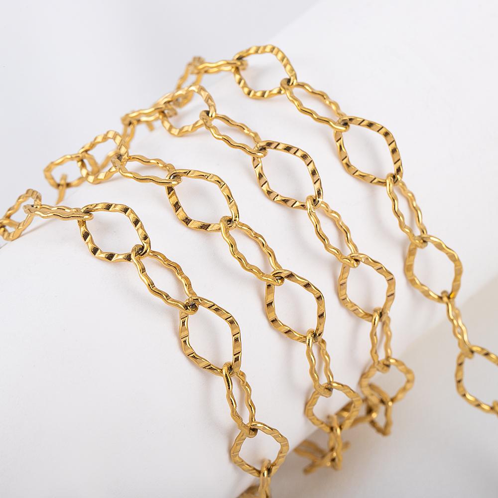 1Meter 2Meter Embossing 304 Stainless Steel Oval Shape Handmade Chains for DIY Necklace Bracelets Jewelry Making Accessories