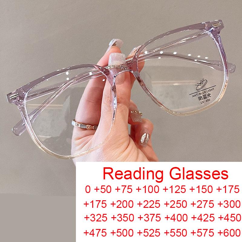 Trendy Square Reading Glasses Anti Blue Light Computer Glasses for Women Men Radiation Protection Optical Eyewear +2