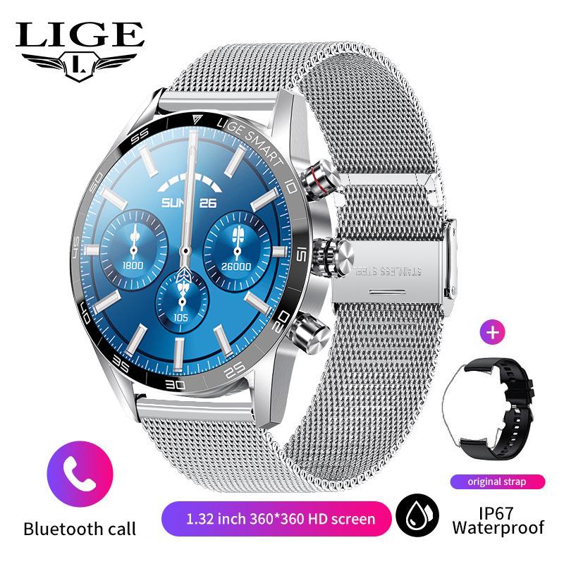 Men's Large-Screen Round Dial Smartwatch with Multi-Functionality and Bluetooth Calling