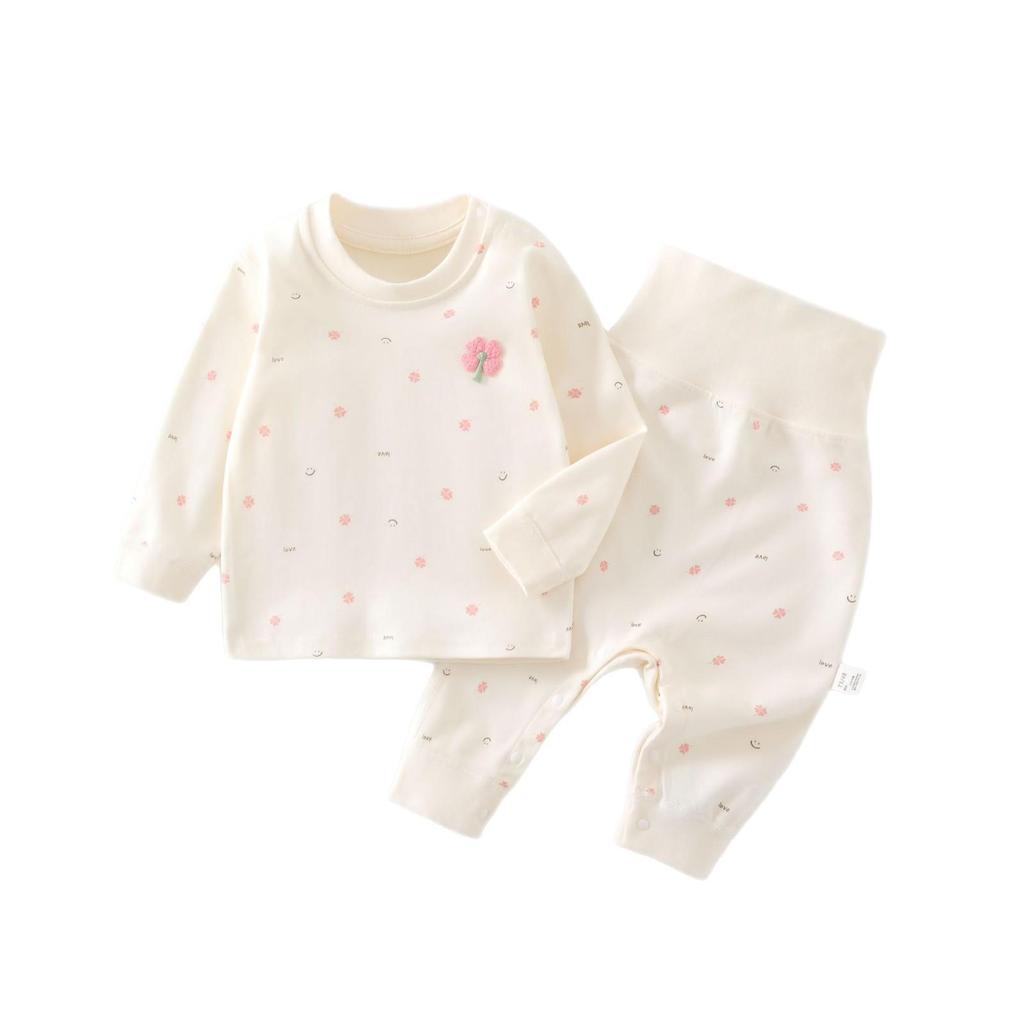 Baumwoll-Basisunterwäsche-Set für Babys mit hohem Bund für Herbst/Frühling