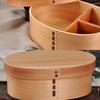 Wooden Bento Box with Dividers, Bentwood Lunch Box, Leak-Proof, for Picnics and Outdoor Activities