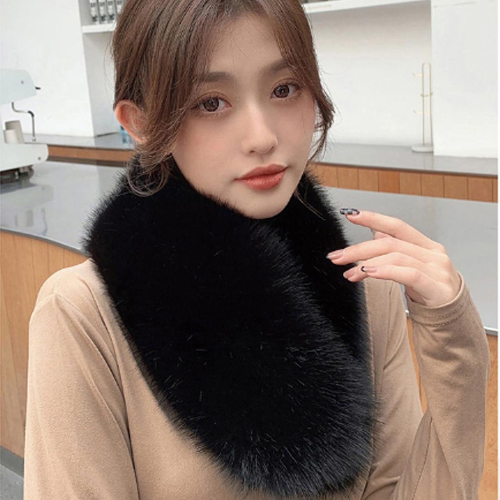 Thick Plush Scarf for Women Girls Winter Invisible Fix Clip Scarf Female Camping Shopping Scarf Teens Decorative Scarves