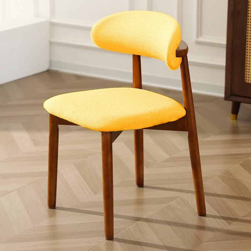 1pc Jacquard Office Chair Backrest Seat Covers Solid Wood Dining Chair Cover Elastic Seat Cover For Restaurant Dining Room