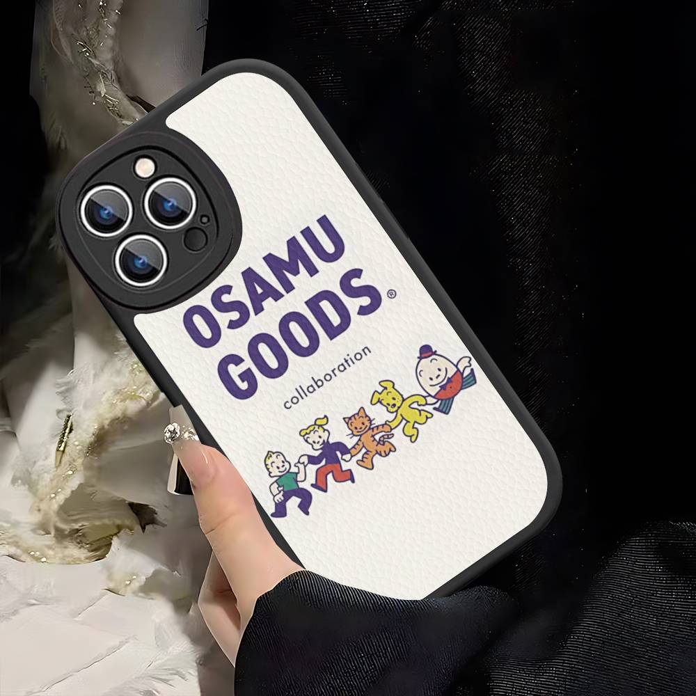 Kawaii O-OSAMU-G-GOODS Cute Phone Case For IPhone 16 15 14 13 12 11 Pro Max Plus Soft Leather Cover