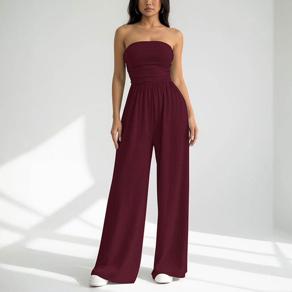 Damen Sexy Trägertop Elastisch Locker Weit, Bein Jumpsuit