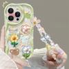 3D Flower Animal Casing For Samsung Galaxy S25 S24 S23 S22 S21 Plus Ultra S20 S21 S24 FE A54 A15 S23+ S24FE 5G Case With Chain
