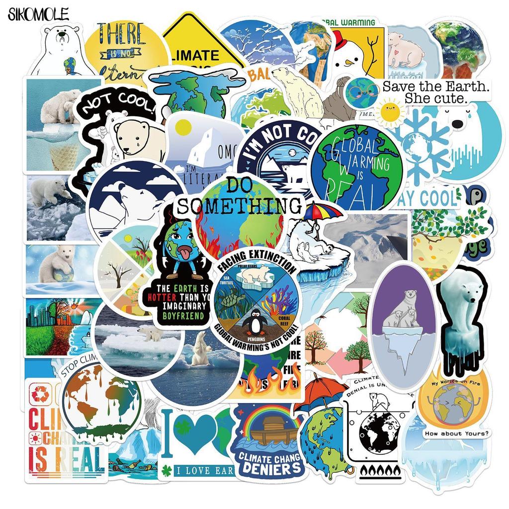 10 30 50 100PCS Cartoon Global Climate Change Stickers Polar Bear DIY Toy Car Suitcase Laptop Skateboard Mobile Decal Sticker F5