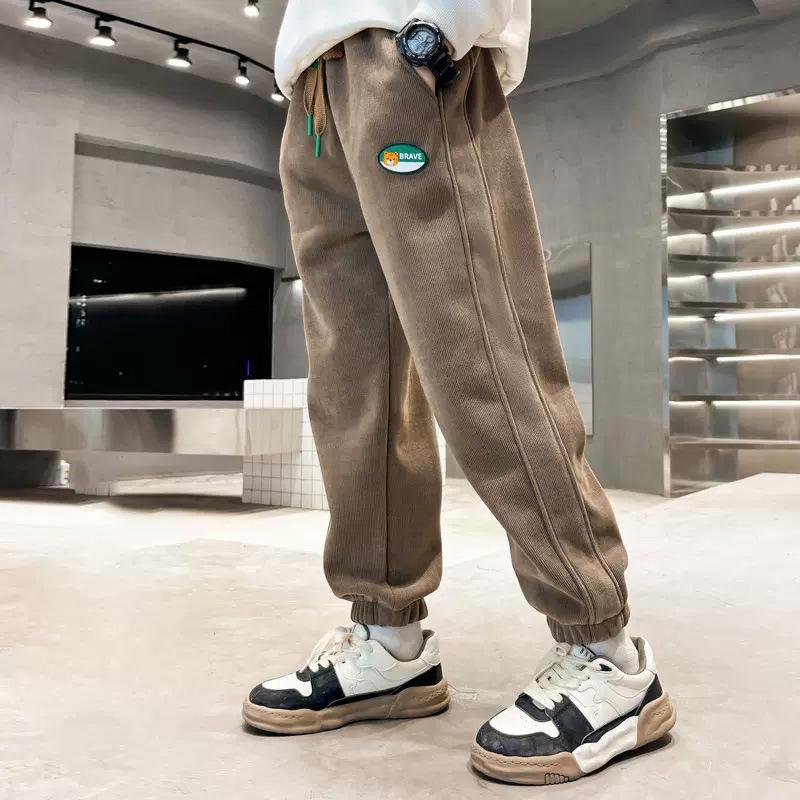 Boys' Corduroy Autumn 2024 Korean-Style Casual Sweatpants