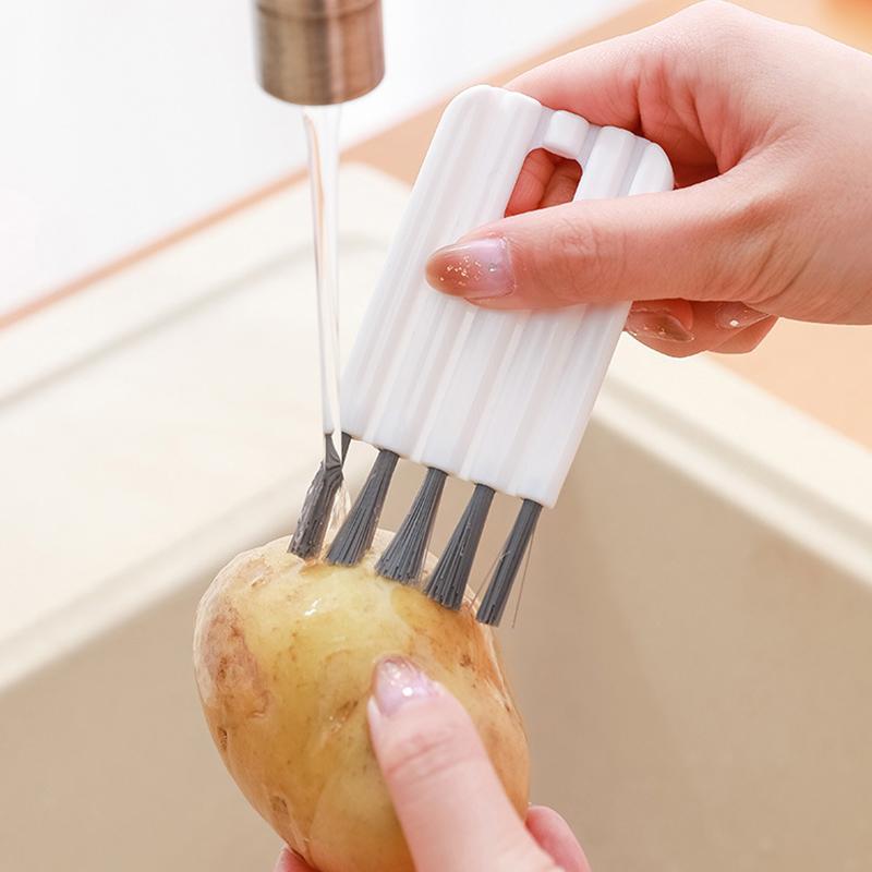 Multifunktionale flexible Spaltbürste für Tassenabdeckungen, Nutspaltbürste, Haushaltsreinigungsbürste mit weichen Borsten, Cepillo De Limpieza