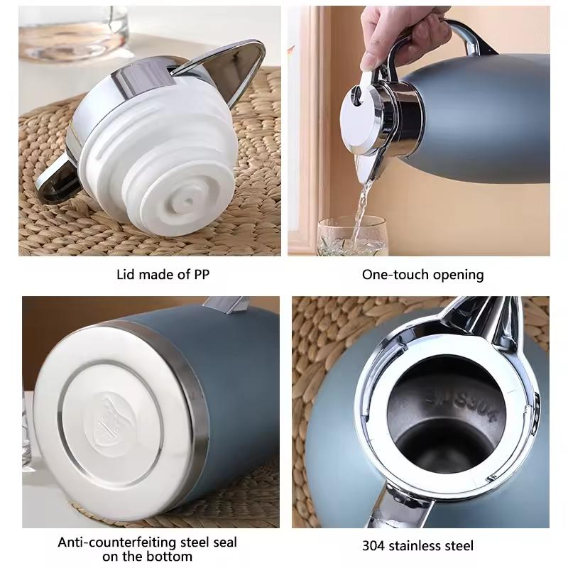 304 Large Capacity Thermal Insulation Double-layer Stainless Steel Vacuum Coffee Pot with Tea Water Separation