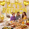 Lets Brunch Letter Banner Balloons - Gold Brunch Themed Decor Dessert Table Sign, Engagement Birthday Bachelorette Party Decorations