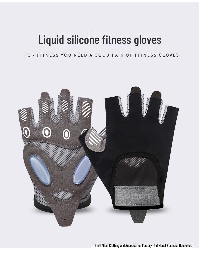 Women's Half Finger Anti-Slip Fitness Gloves for Training, Cycling, Yoga, and Jump Rope - Breathable and Anti-Callus Design.
