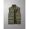 Four Seasons Men's Vest Thin Dad Sleeveless Stand-Up Collar Multi-Pocket Quick-Drying Vest Large Size Vest
