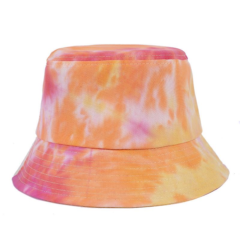 Tie-dye basin hat fashion gradual change color hat go out sun hat street shot bucket hat foldable beach hat
