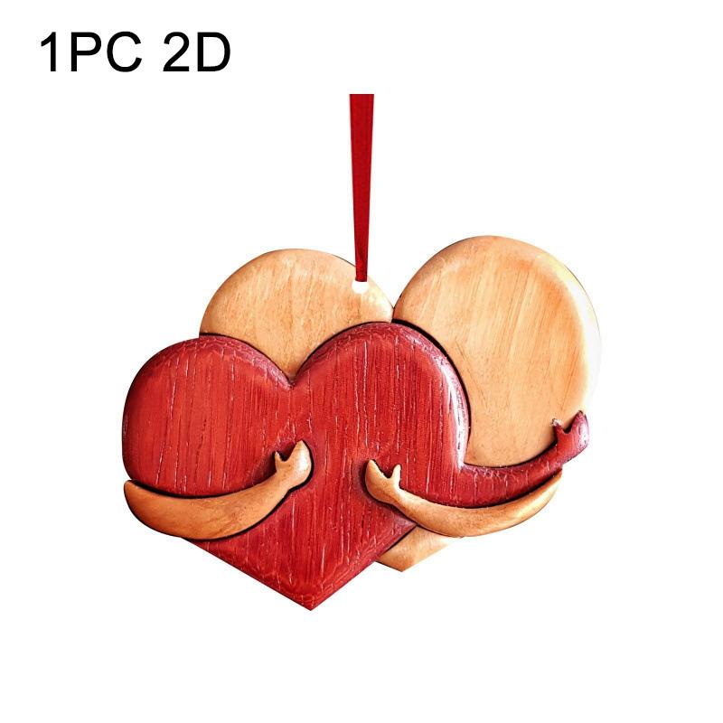 1/4 Pcs Valentine's Day Love Pendant Acrylic 2D Heart-shaped Hanging Decoration Backpack Car Romantic Decor Love Crafts Gift