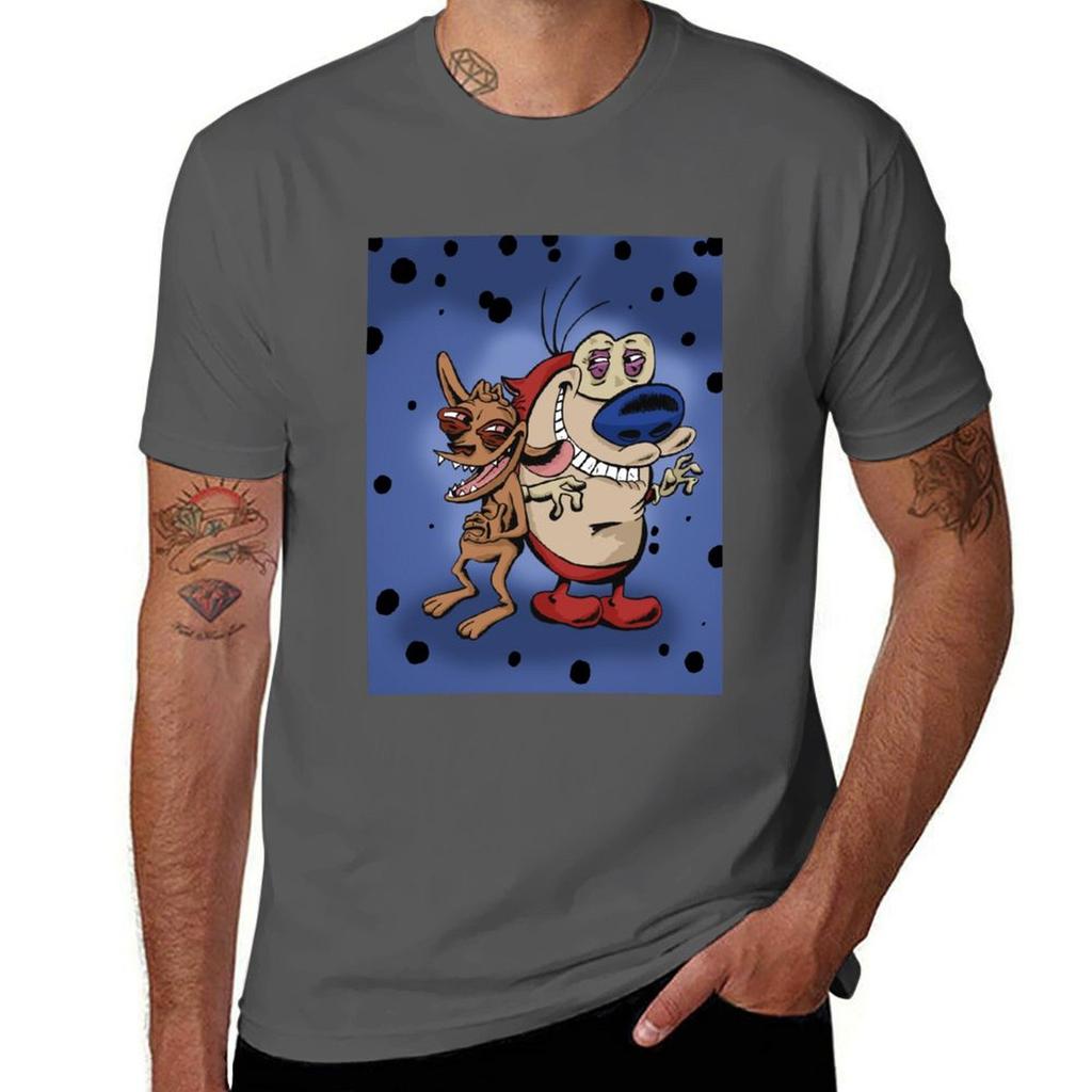 Ren And Stimpy Tshirt Casual Streetwear Short Sleeve Tee