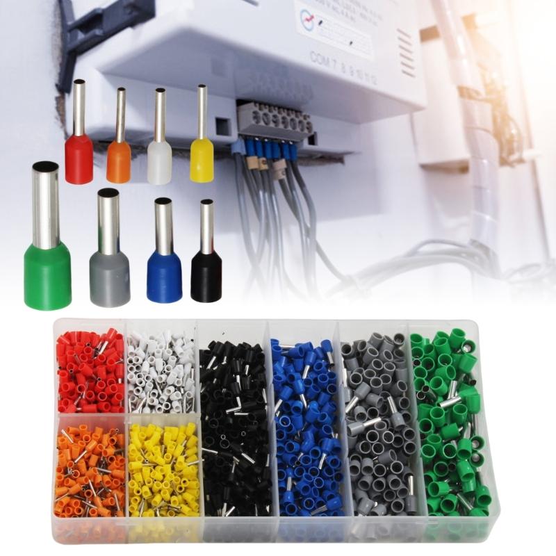 Zestaw tulejek do przewodów elektrycznych w wielu rozmiarach z 280 szt. złączek izolowanych Złączki izolowane do bezpiecznych połączeń przewodów