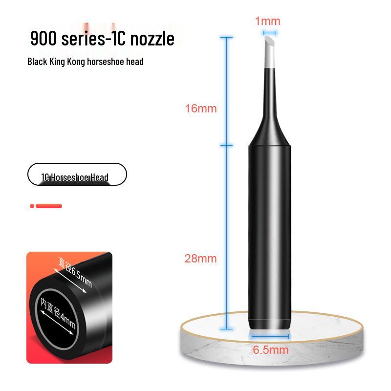 Black Gold Steel 936 Universal Soldering Iron Tip for 937 Stations: Pointed, Horseshoe, Knife Head Styles.