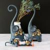 Abstrakte Elefantenfamilienstatue Harz Schaukel Elefantenskulptur Schmuck Heimdekoration Geburtstags-Souvenir Handwerksgeschenk für Eltern