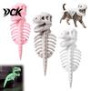 Halloween Haustierkostüm Dinosaurier Skelett Kostüm, Weiches Plüsch T-Rex Realistisches Knochen Anzug Outfit, Lustige Cosplay Kleidung für Katzen Kleine Hunde