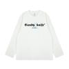 Trendy Unisex Korean Style Letter Print Loose Cotton Long Sleeve Hip Hop T-Shirt