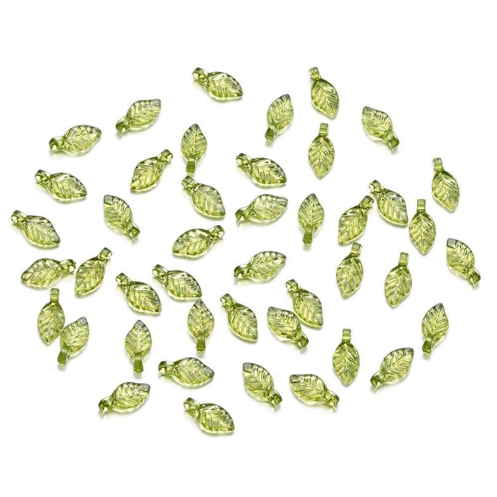 10-100pcs Green Acrylic Leaf Charms Leaves Beads Pendants For Diy Necklace Bracelet Earrings Jewelry Making Handmade Crafts