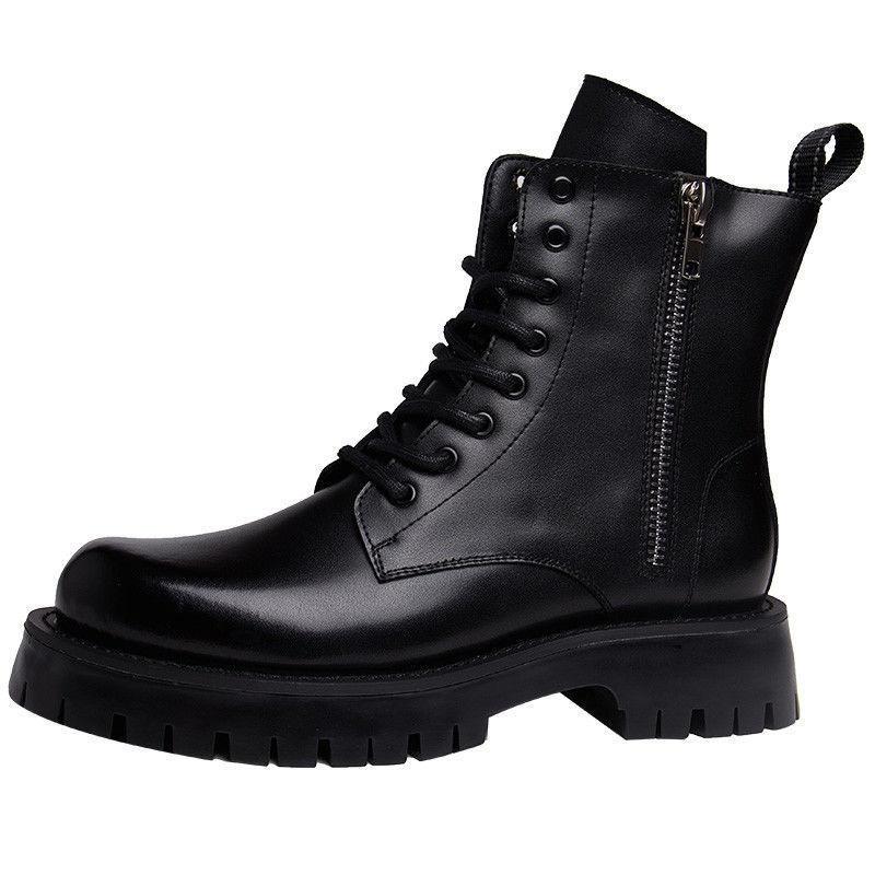Martin Boots Men's High Top Winter Soft Leather Short Boots Tooling Boots Fleece Thickened Autumn Boots