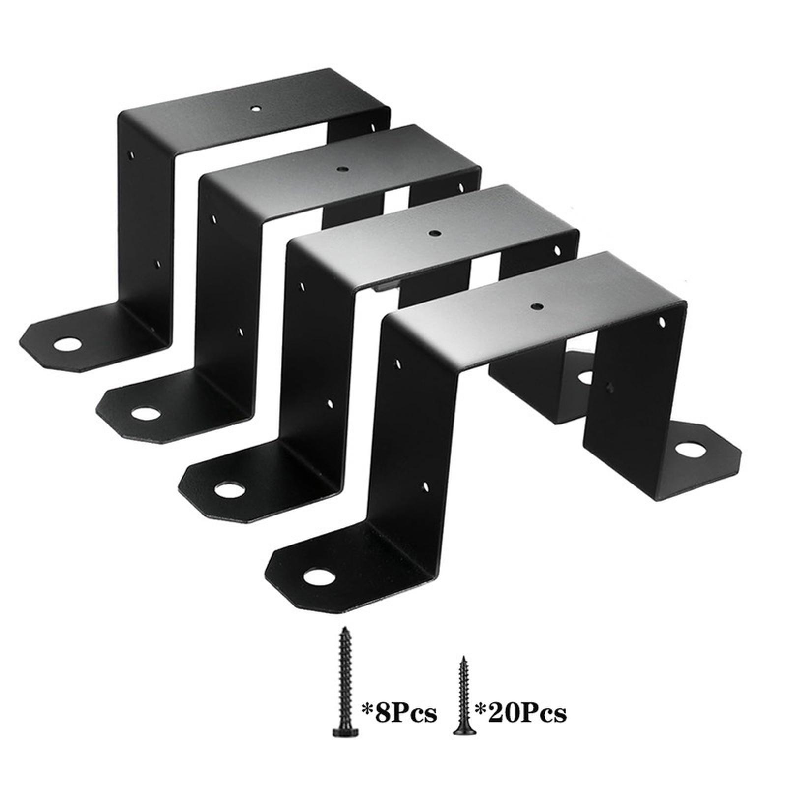 

Heavy Fence Bracket Column Fixed Bracket U-shaped Carbon Steel Strap for 4 * 4-inch Wooden Pillar DIY Fence Accessories One Size чорний