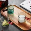 Hitzebeständiger Glasmilchbecher mit Holzgriff für Kaffee & Gewürze