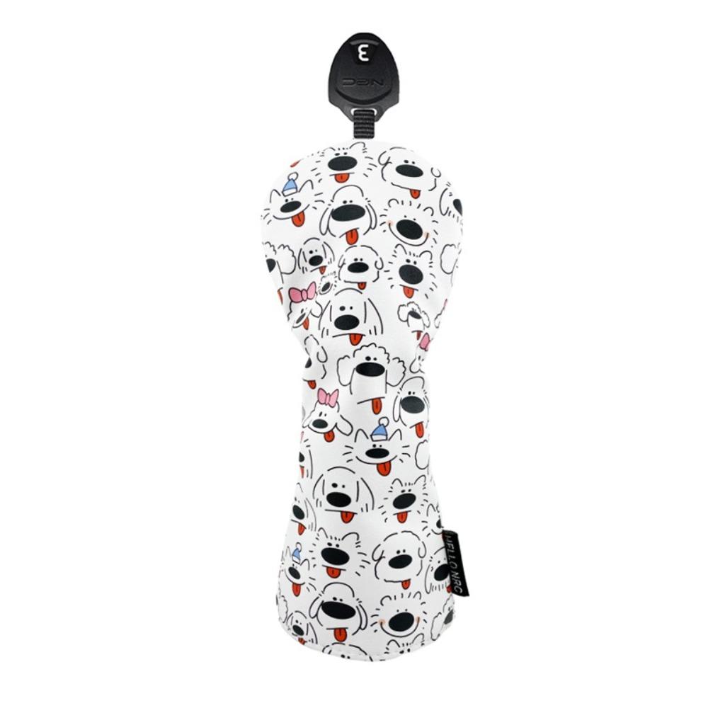 Cartoon Printed Golf Club Head Cover PU Leather Golf Club Protector  Golf Supplies