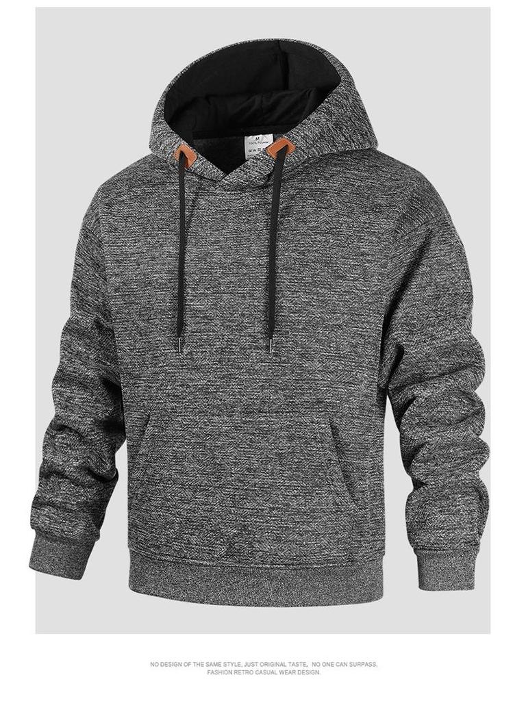 2025 Men's Trendy Hong Kong Style Long Sleeve Hooded Sweatshirt - Spring/Autumn Fashion Casual Pullover