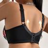 Women Vibrant Floral Print Lace Patchwork Underwire Lift Support Plus Size Everyday Bra